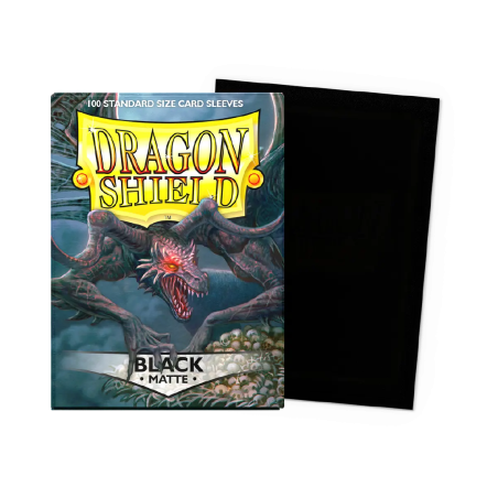 100 Sleeves Noir Mate Format Standard - Dragon Shield | OnlyFoils.fr